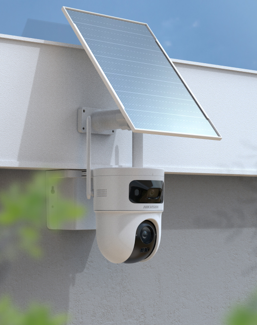 Hikvision PTZ Solar — câmera externa autônoma