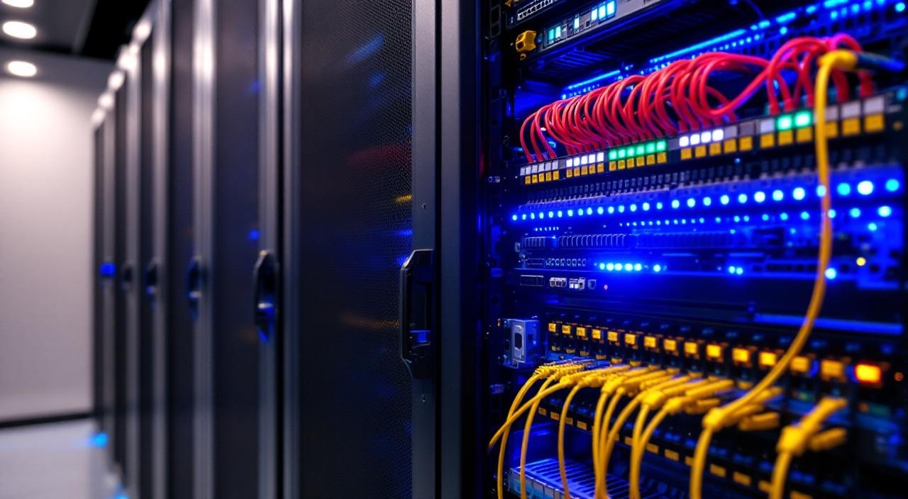 Rack de telecomunicações com patch panel de fibra óptica em empreendimento residencial de alto padrão