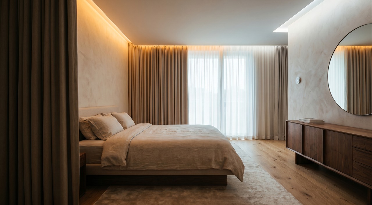 Suíte de alto padrão com sensor de qualidade do ar, iluminação tunable white e ventilação automatizada para conforto e saúde